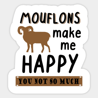 Mouflons make me happy hunting hunter track Sticker